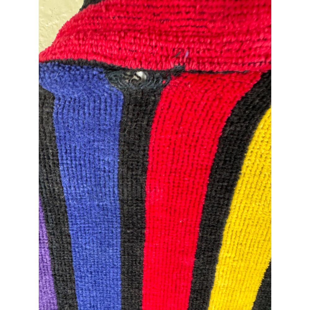 TJ Lawford Robe OS Turkish Rainbow Striped Heavy Terry Cloth Bathrobe *FLAW* - Picture 3 of 5